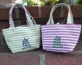 Small Embroidered Tree Tote