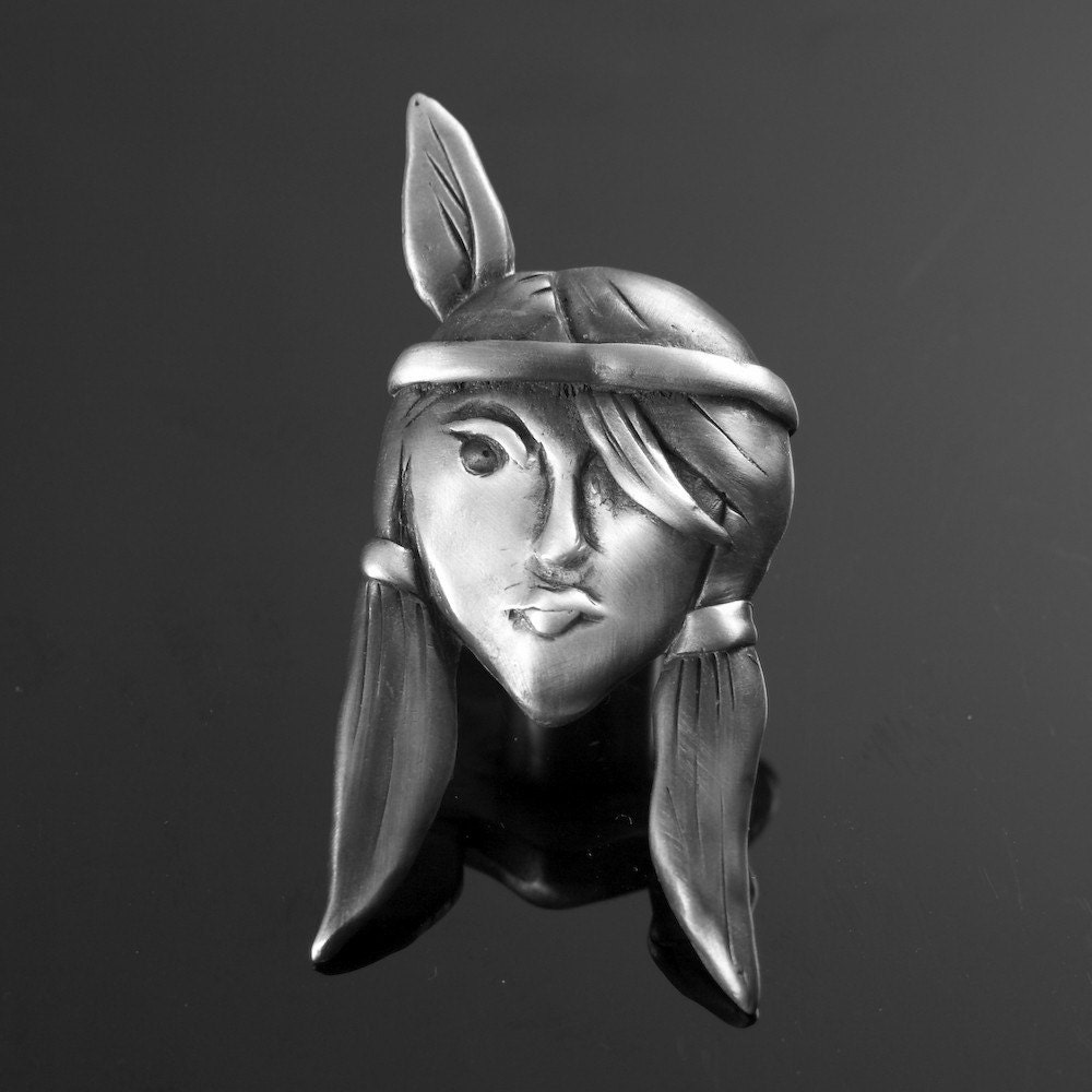 Indian Princess Pewter Knob
