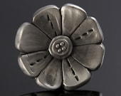 Morning Glory Flower Pewter Knob