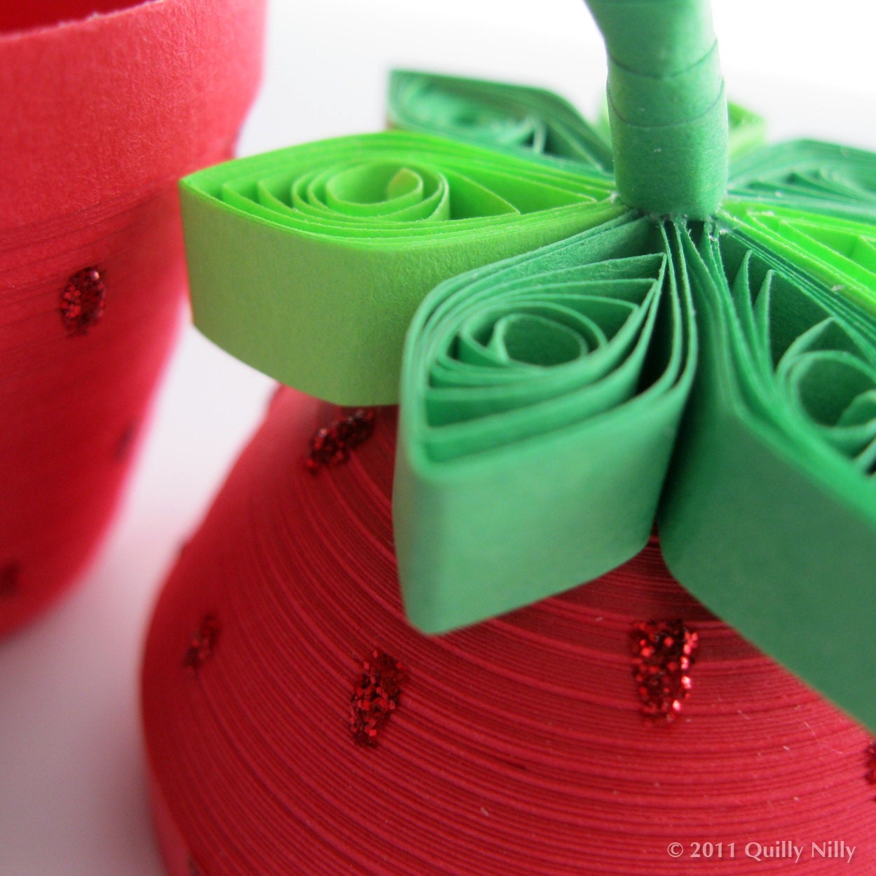 Paper Quilled Jewelry/Trinket  Box, Strawberry, READY TO SHIP