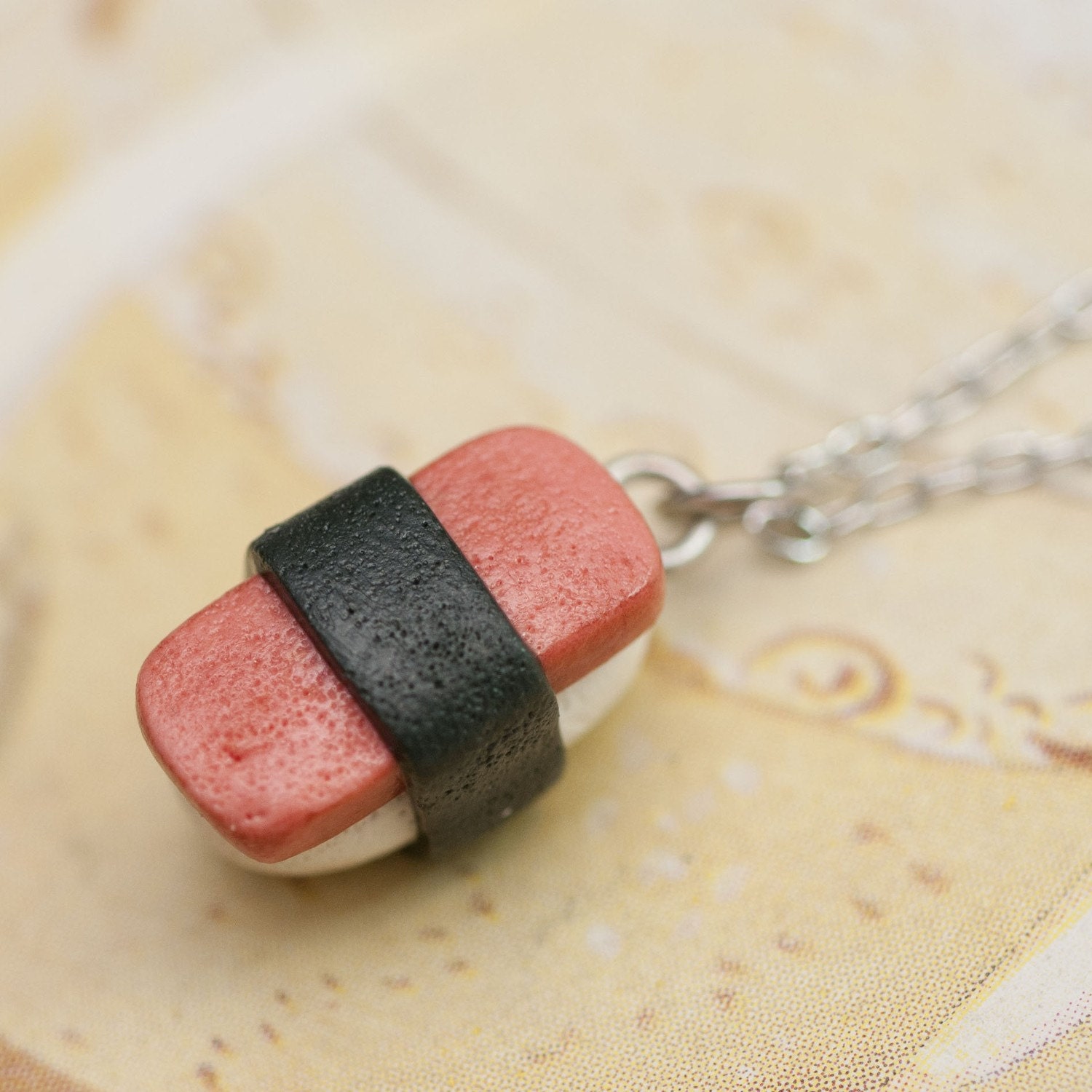 Necklace - SPAM Musubi Sushi Handmade by Roscata