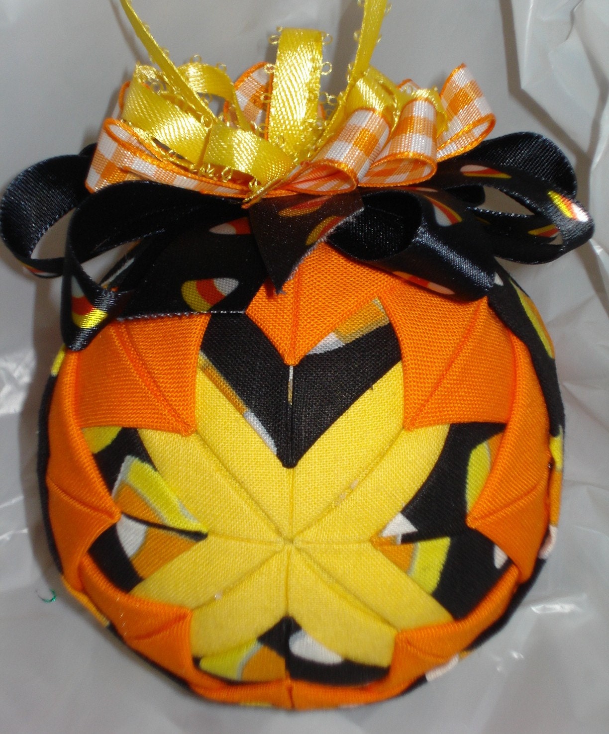 Halloween Candy Corn Quilted Ornament