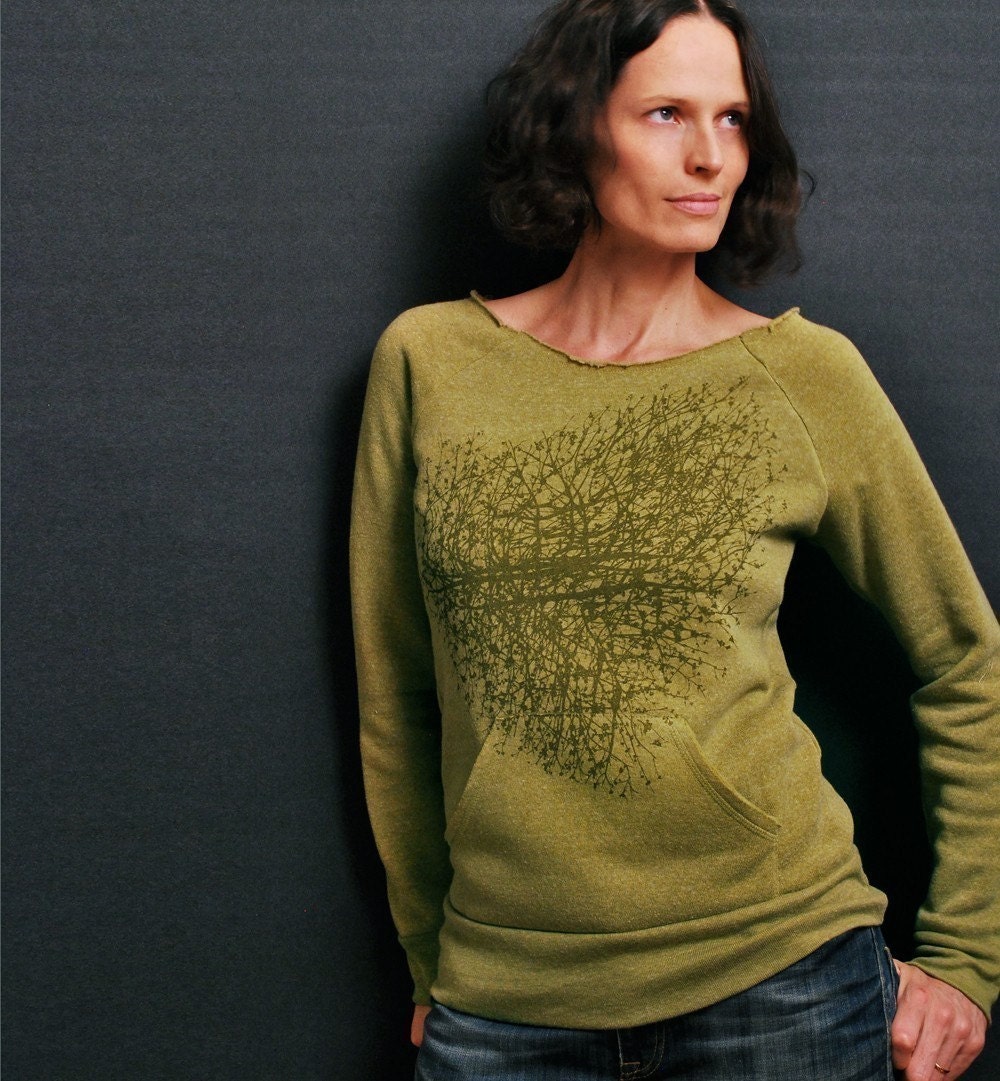 SPECIAL LISTING for HG - Olive Green Sweatshirt Eco Fleece