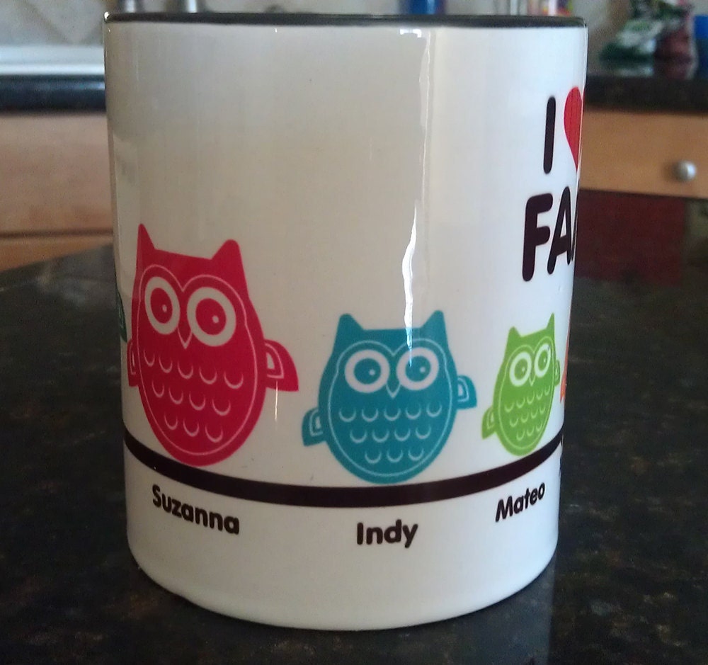 10 oz. Personalized Owl Family Coffee Mug
