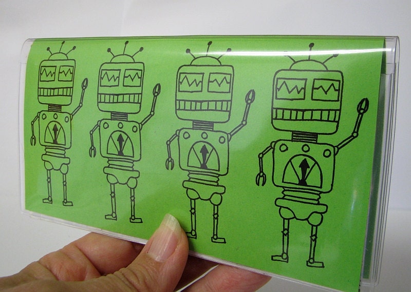 Robot checkbook cover.  You PICK color card stock.
