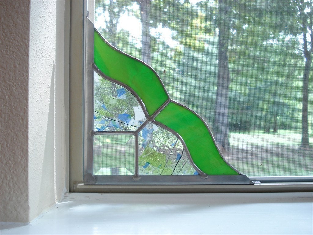 Stained Glass Floral Window Corner