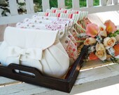 Set of 7 -- 6 x 10 Diagonal Pleat Clutches in Assorted Prints, Bridesmaids Gifts