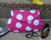 Hot Pink Clutch, Bridesmaid Clutch, Pleated Purse, Smal Bag, Ready to ship