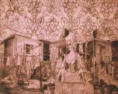 Untitled, 2010 drypoint engraving with chine colle
