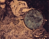 Terre, drypoint engraving with Chine-collé