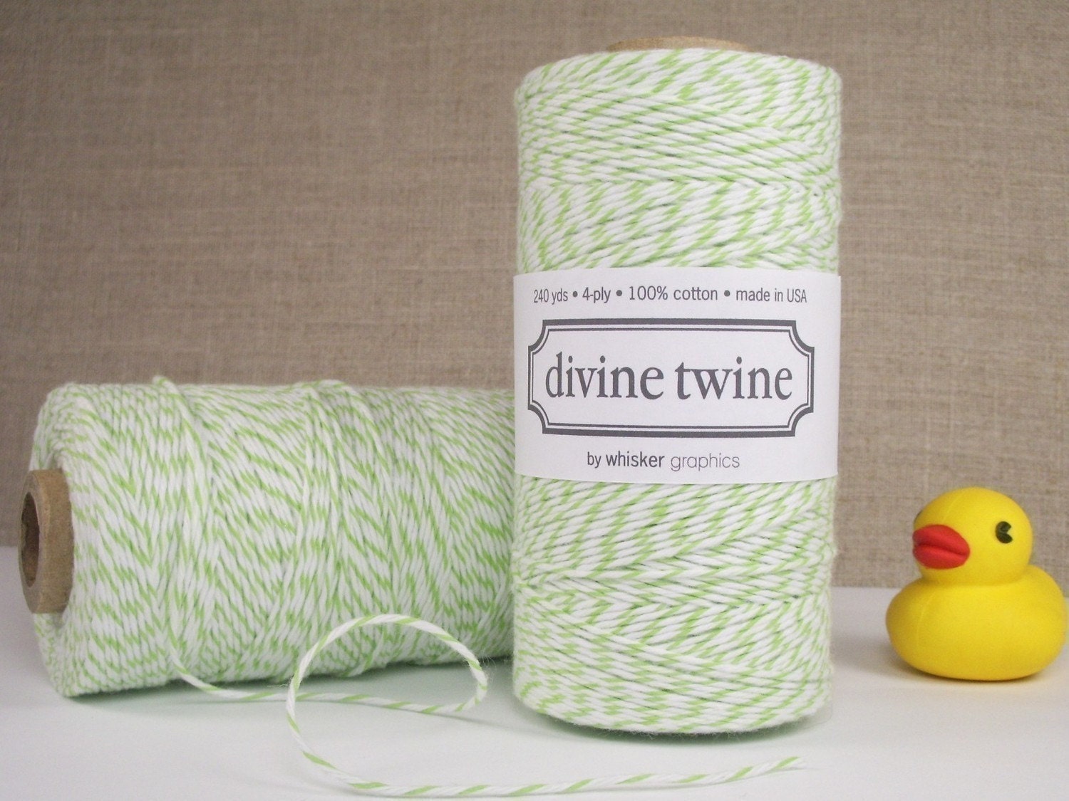 Apple Green and White Bakers Twine - 240 yards (720 feet) - Divine Twine