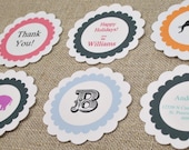 Printable - EdITABLE - SCALLOP  Circles - Labels, Price Tags, Gift Tags, Scrapbook Tags - You CHANGE again and again