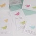 Birds in Row - Printable - Personalized and EDITABLE Stationery Set (8 Pieces) - pdf templates - You change the text