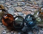 Hollow Lampwork Beads set Smoke (7 beads)