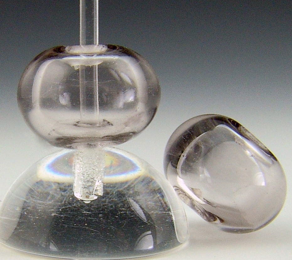 Hollow Lampwork Bead Earring Pairs Sepia Unique