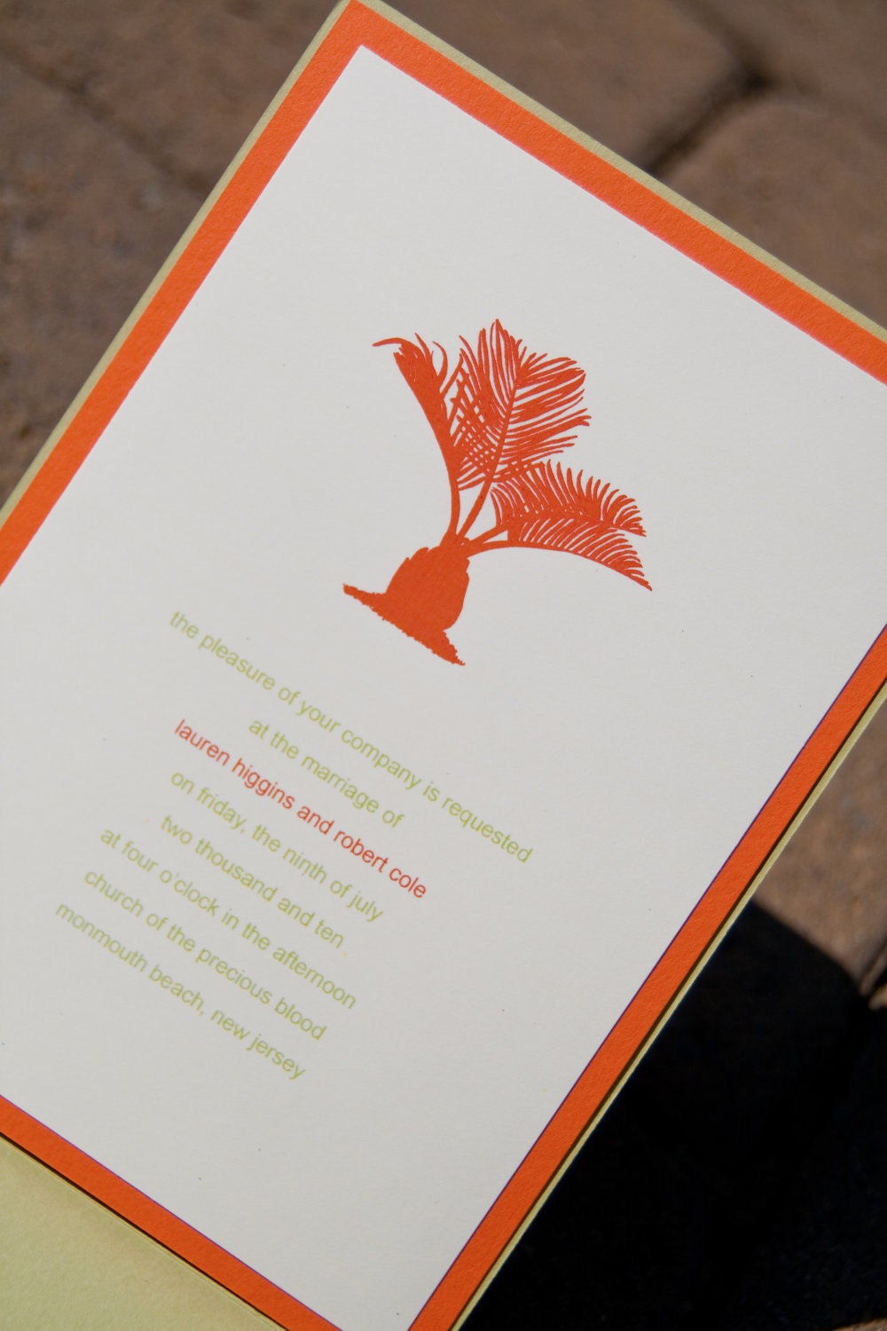 Beach Wedding Invitation Palm Tree Invitation Sago Palm Pocketfold Suite Set of 50 by Belleza e Luce Il_170x135