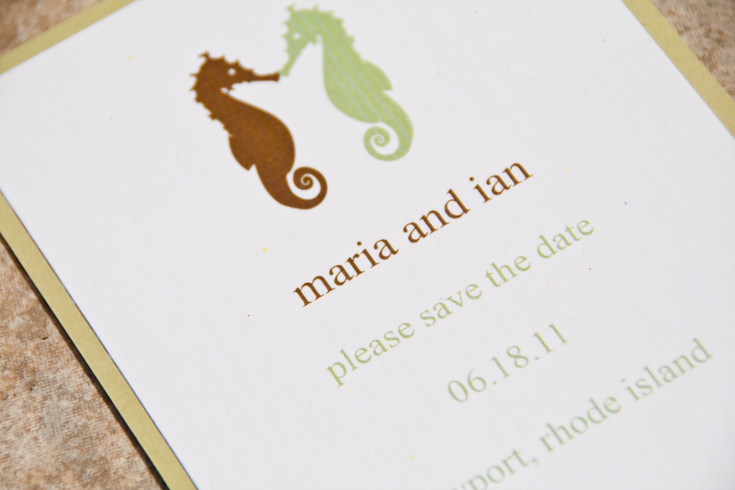 Sea Horse Wedding Save the Date Sea Side Layered Party Invitation set of 10 by Belleze e Luce Il_170x135