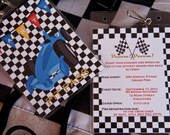 Car Pit Pass Party Invitation Grand Prix Birthday Invitation Lanyard set of 10 by Belleza e Luce Il_170x135