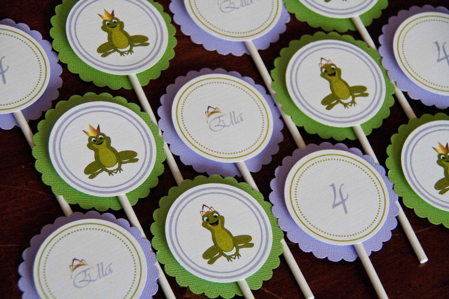 Princess Frog Birthday Party Cupcake Toppers set of 12 by Belleza e Luce Il_570xn