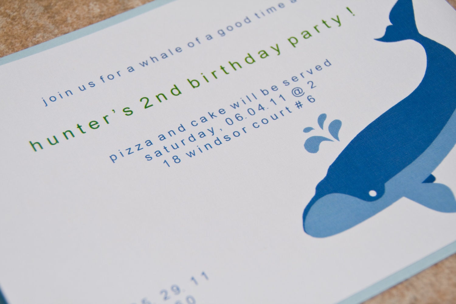 Humpback Whale Birthday Party Invitation Set of 10 by Belleza e Luce Il_570xn