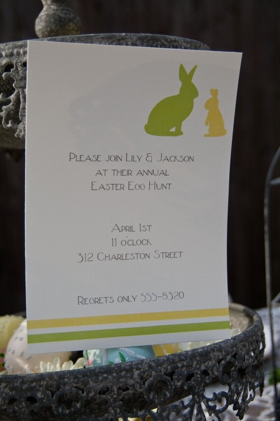 Easter Bunny Printable Easter Egg Hunt Party Invitation by Belleza e Luce Il_570xn