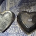 Silver Plated Heart Shaped Jewelry Box Red Velvet Lined Lidded