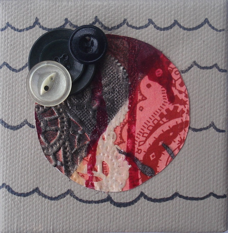 Collage Painting with Buttons