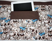 Vendor Waist Half Apron Teacher iPad Dog Puppy Animal Fabric (4 Pockets)