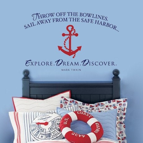 Throw off the bowlines...EXPLORE. DREAM. DISCOVER - vinyl wall decal