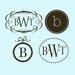 Set of 4 Small Monogram Vinyl Decals