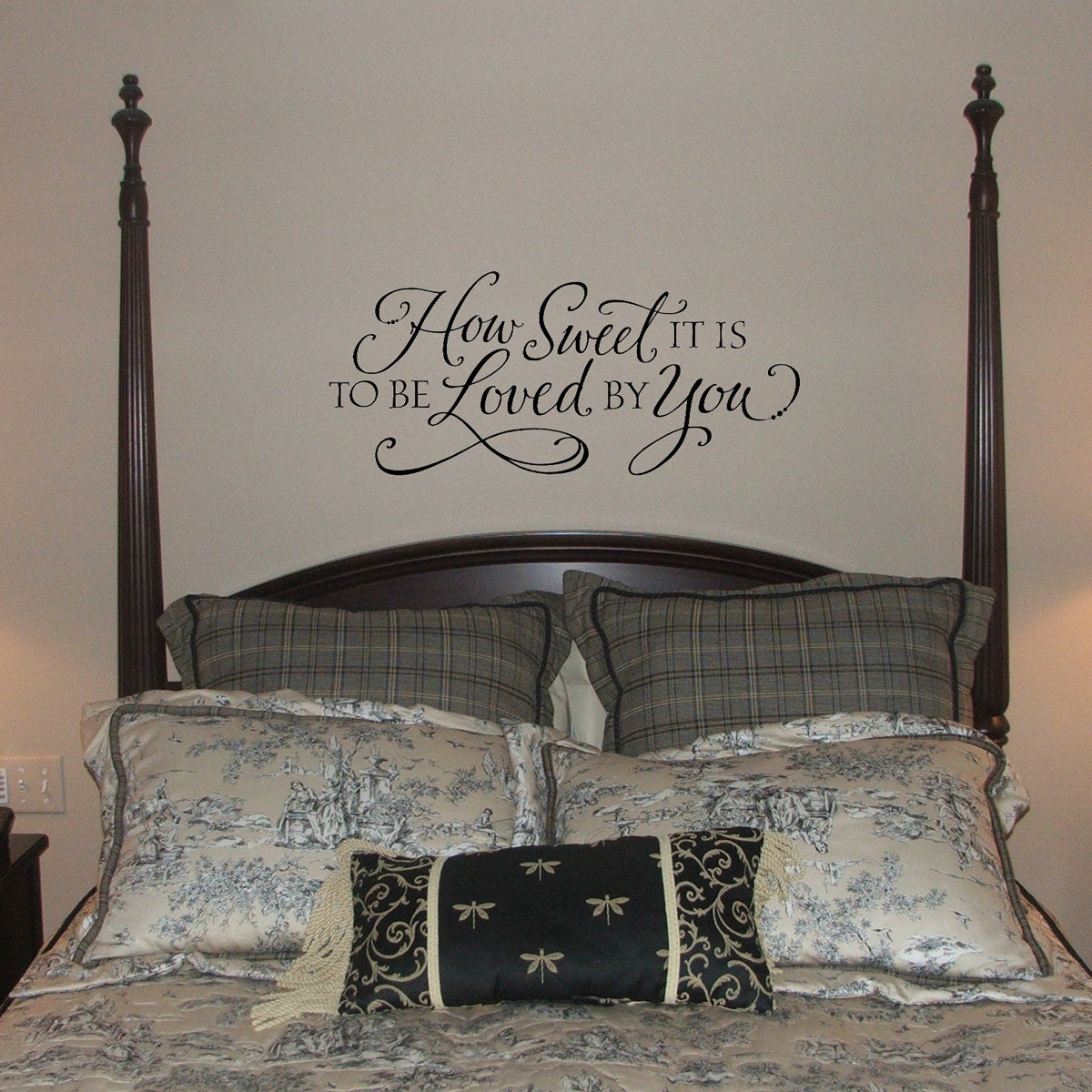 Vinyl Wall Decal - How sweet it is to be loved by you - lettering quote transfer