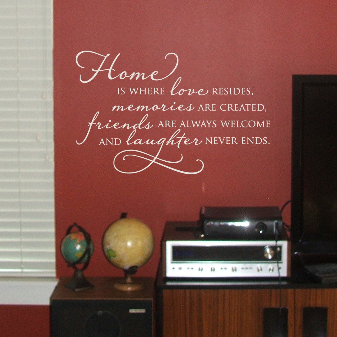 Vinyl Wall Decal - Home is where love resides...alternate version