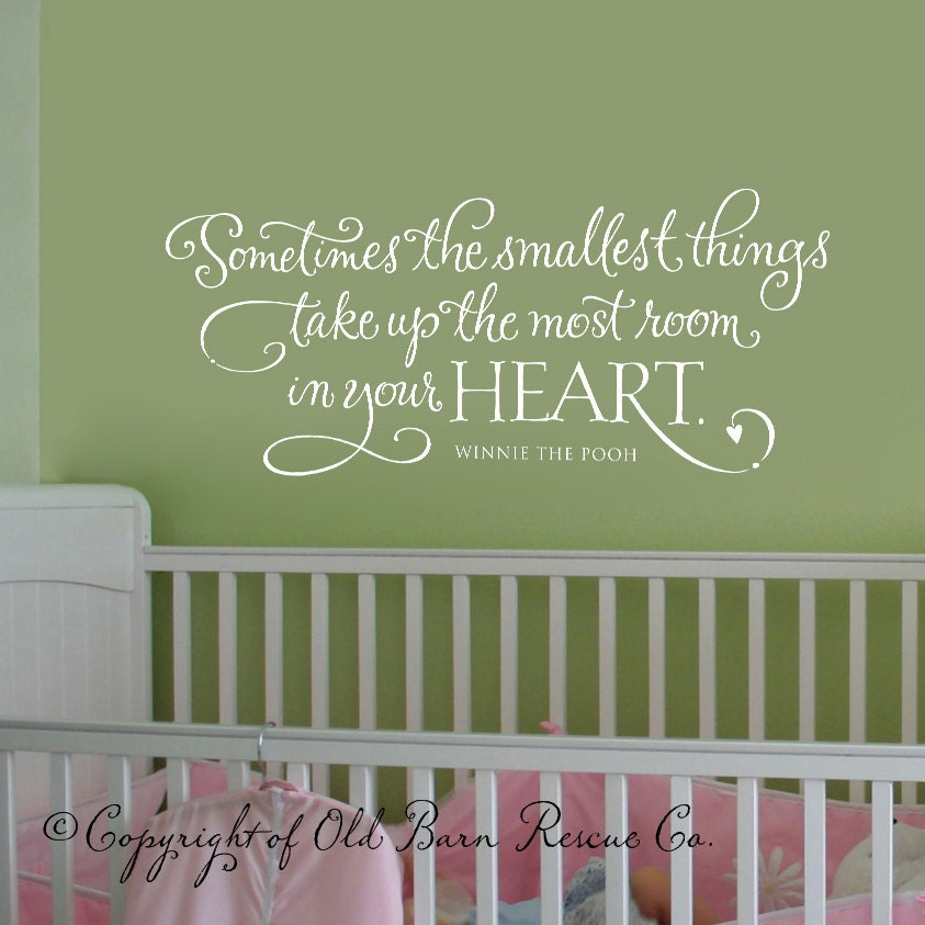 Sometimes the smallest things...wall words lettering graphic art quote old barn rescue company