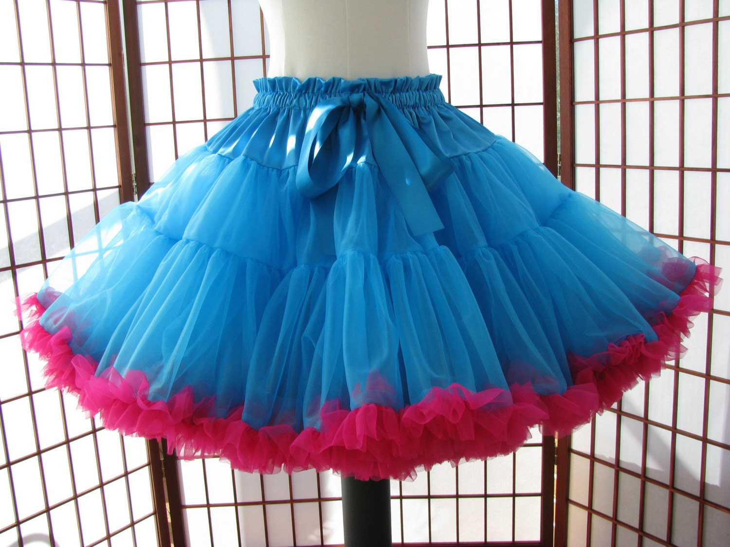 Pettiskirt Turquoise and Fuchsia Size Large Custom