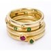 18k Gold Tsavarite Garnet and Ruby Stackables MADE TO ORDER using 100 Percent Recycled Gold