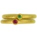 18k Gold Tsavarite Garnet and Ruby Stackables MADE TO ORDER using 100 Percent Recycled Gold