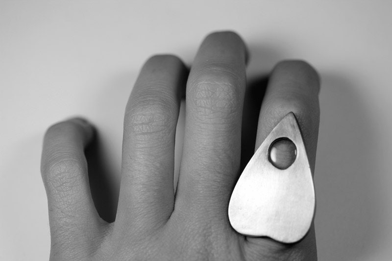 mini planchette oracle ring.