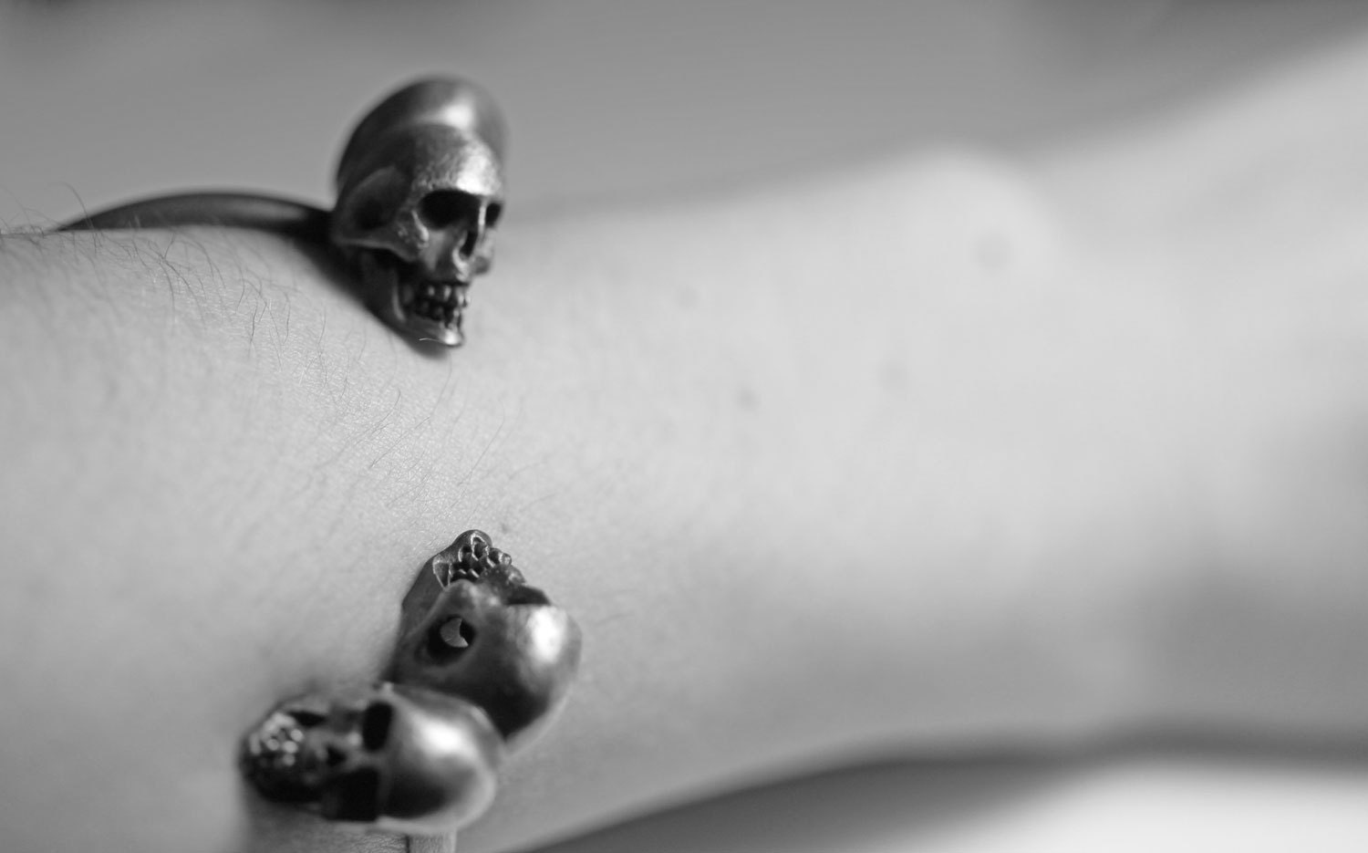 one of us. conjoined twin skull by-pass cuff.