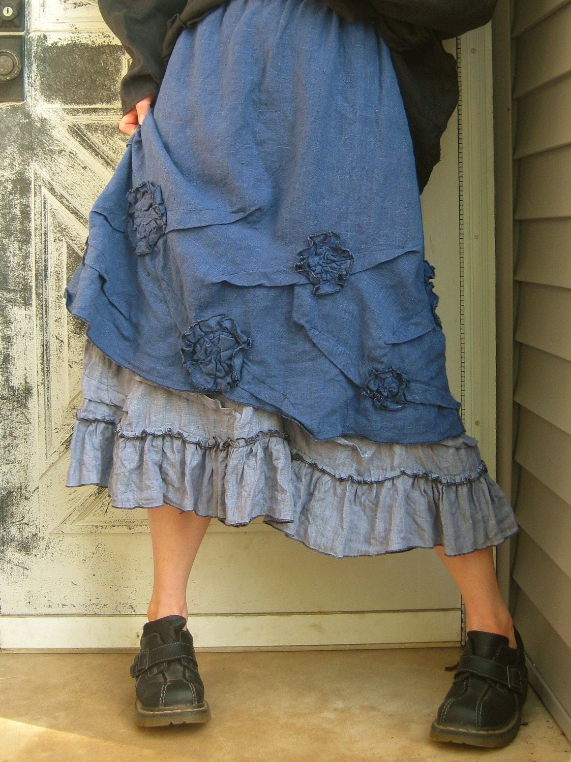 Mini Scrunches And Flowers Skirt