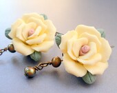 Flower and Pearl Victorian Style Earrings