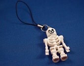 skeleton lego cell phone charm keychain