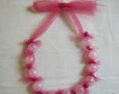 Heather Raspberry tulle and bubbles necklace