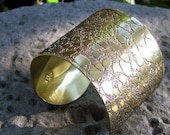 Leopard of Panar - Etched Snakeskin Brass Cuff - MADE TO ORDER
