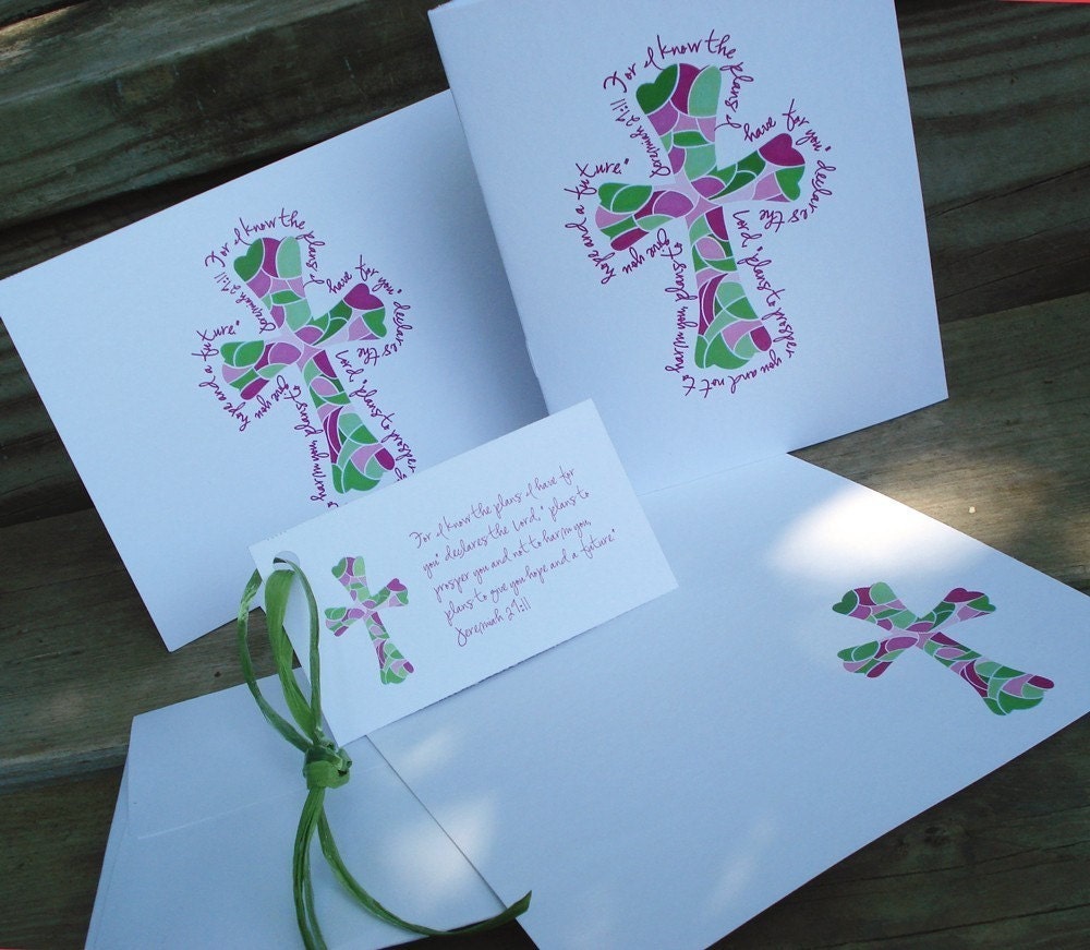 Jeremiah 29-11 Mosaic Cross Printable Stationery