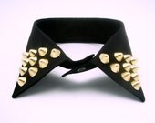 Gold Studded Black Detachable Collar