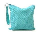 Utility Pouch, Water resistant bag, Aqua / Turquoise, Make Up Bag for Women, Beach Accessories, Summer Bag, Zippered Pouch