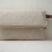 Wristlet, Linen Clutch Purse - Natural Linen, Leather Wrist Strap (Brass Zipper)