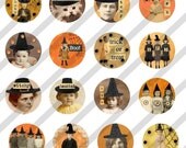 Digital Collage Sheet 1 inch Bottle Cap Charms Halloween Images (Sheet no. FS58) Instant Download