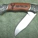 10 Laser Engraved Rosewood DecoGrip Hunting/Pocket Knife With Deer Head Graphic