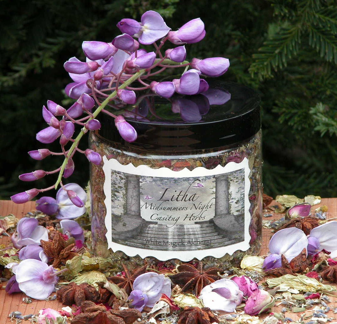 Litha Midsummers Night Casting Herbs 16oz . Organic Flora, Fruits, Herbs and Woods . Empower Midsummer Bonfires . Renewal, Faerie Offerings